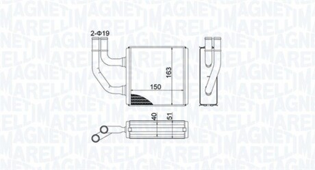 FORD радіатор опалення Galaxy -06, VW Sharan -10 MAGNETI MARELLI 350218485000