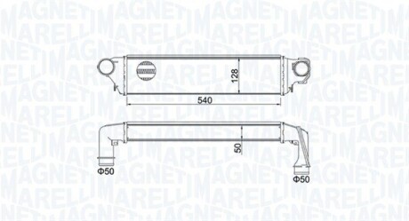 BMW Интеркулер 3 E46 320/330d 99- MAGNETI MARELLI 351319204500 (фото 1)