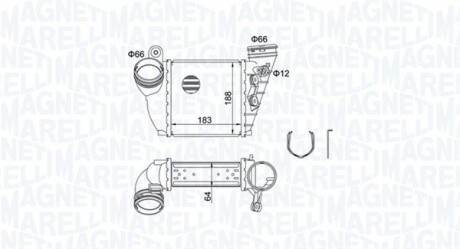 VW інтеркулер Audi A3,Golf IV,Skoda Octavia II 1.9TDI MAGNETI MARELLI 351319204870