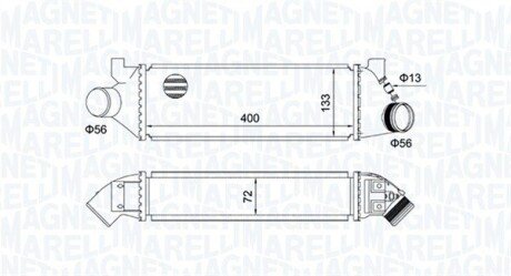 FORD Інтеркулер TRANSIT 2.0 D 04- MAGNETI MARELLI 351319204950