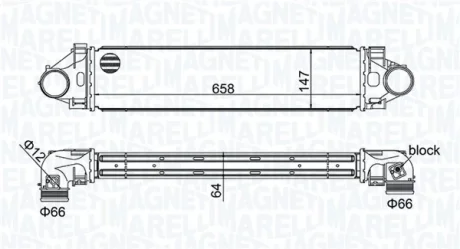 VOLVO Інтеркулер S60 II, XC60 I MAGNETI MARELLI 351319205940