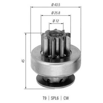 Ведущая шестерня, стартер MAGNETI MARELLI 940113020237