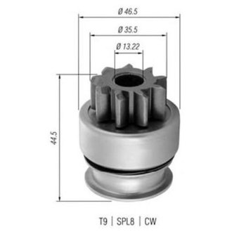 Бендикс (z=9) Opel Movano,Renault Master 2.5/2.8 DTi MAGNETI MARELLI 940113020369 (фото 1)