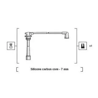 Комплект высоковольтных проводов hyundai accent 1.5i 16v (mot g4fk) 98km, 4cyl, 95-00 [] MAGNETI MARELLI 941318111151
