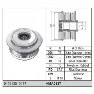 Муфта генератора MAGNETI MARELLI AMA0137