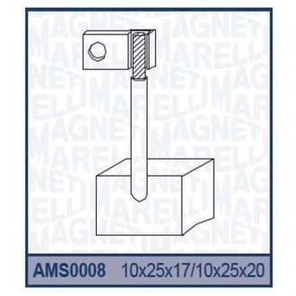 Ремкомплект (щетки) стартера(10x25x17) ford iveco fiat tractor mercedes truck [940113190008] MAGNETI MARELLI AMS0008