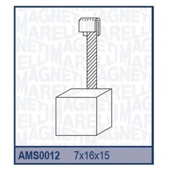 Ремкомплект (щетки) стартера(7x16x15) audi citroen ford grenada golf iveco opel astra vectra d volkswagen caddy [940113190012] MAGNETI MARELLI AMS0012