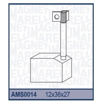 Ремкомплект (щетки) стартера DAF IVECO KASSBOHRER LEYLAND MERCEDES D MAN RENAULT SCANIA VOLVO [940113190014] MAGNETI MARELLI AMS0014