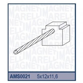 Щетки стартера (5x12x11,6) audi a3 citroen berlingo ford opel vectra peugeot 106 306 seatяwv caddy [940113190021] MAGNETI MARELLI AMS0021