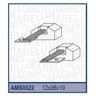 Ремкомплект (щетки) стартера (12x36x19) man: el em f man tga mercedes mk ng sk tourismo [940113190022] MAGNETI MARELLI AMS0022