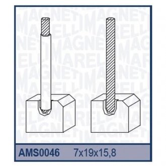 Ремкомплект (щетки) стартера daihatsu isuzu mazda nissan volvo [940113190046] MAGNETI MARELLI AMS0046