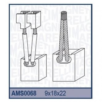 Ремкомплект (щетки) стартера - [940113190068] MAGNETI MARELLI AMS0068