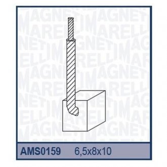 Щітки стартера (12V6,5x8x10)DAIHATSU, HONDA, ISUZU, MITSUBISHI, SUBARU, SUZUKI, TOYOTA MAGNETI MARELLI AMS0159 (фото 1)