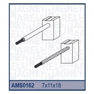 Ремкомплект (щетки) стартера DAIHATSU, HONDA, ISUZU, NISSAN, SUBARU [940113190162] MAGNETI MARELLI AMS0162 (фото 1)