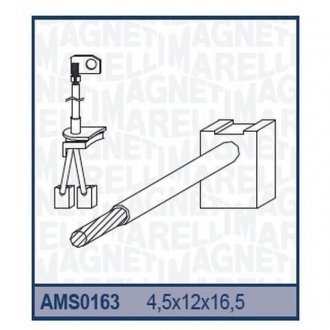 Ремкомплект (щетки) стартера MITSUBISHI [940113190163] MAGNETI MARELLI AMS0163 (фото 1)