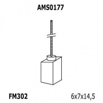 Щетки генератора (6x7x14,5) denso -mazda, sunny van [940113190177] MAGNETI MARELLI AMS0177 (фото 1)