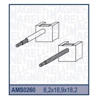 Ремкомплект (щітки) стартера FORD TYPE STARTER [940113800260] MAGNETI MARELLI AMS0260 (фото 1)