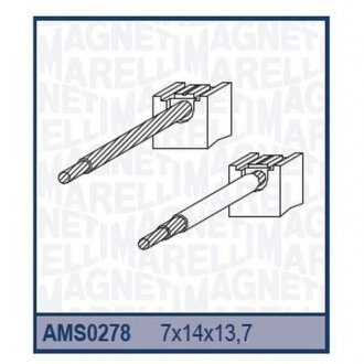 Ремкомплект (щетки) стартера D7R [940113980278] MAGNETI MARELLI AMS0278