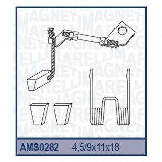 Щетки стартера (12v 4,5/9x11x18) d6r7 MAGNETI MARELLI AMS0282 (фото 1)