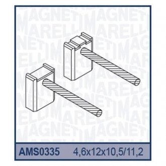 MAGNETI Вугільна щітка, стартер к-кт. BSX184185 MAGNETI MARELLI AMS0335