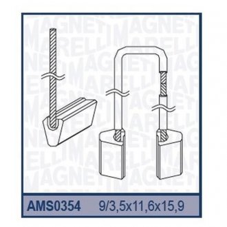 Вугільна щітка, стартер к-кт. LASX7341 MAGNETI MARELLI AMS0354