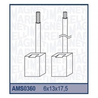 Вугільна щітка, стартер (к-кт.) JSX2122CU MAGNETI MARELLI AMS0360