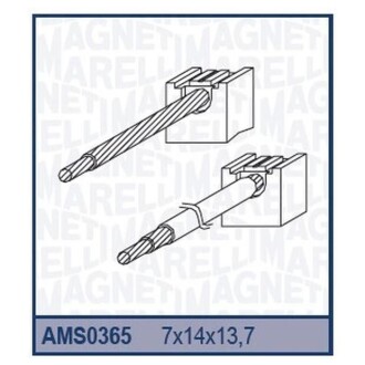 Вугільна щітка, стартер к-кт. PSX142144CU MAGNETI MARELLI AMS0365 (фото 1)