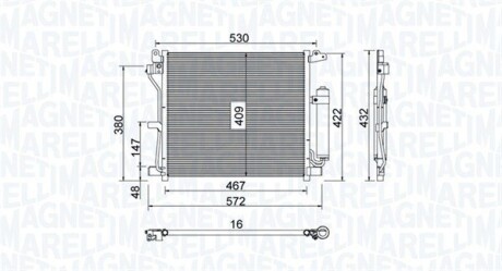 Конденсер кондиціонера MAGNETI MARELLI BC799 (фото 1)