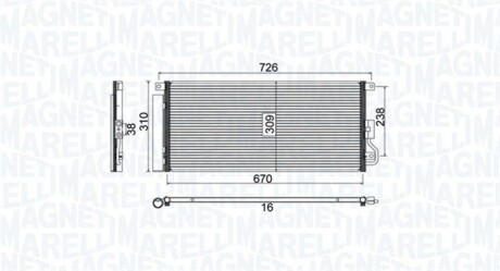 Конденсер кондиціонера MAGNETI MARELLI BC807 (фото 1)