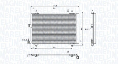 Конденсер кондиціонера MAGNETI MARELLI BC908