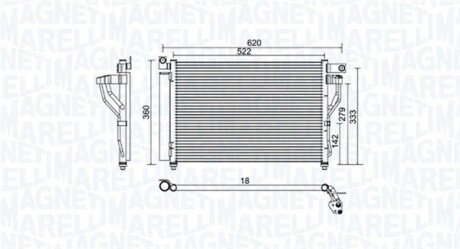 Конденсер кондиціонера MAGNETI MARELLI BC957 (фото 1)