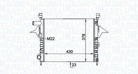 RENAULT радіатор водяного охолодження TWINGO 1.2 96- MAGNETI MARELLI BM1612 (фото 1)