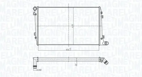 Радиатор охлаждения двигателя MAGNETI MARELLI BM1673