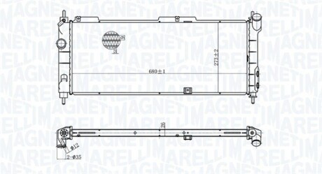 OPEL радіатор OPEL CORSA B 1,2-1,4 MAGNETI MARELLI BM1753 (фото 1)