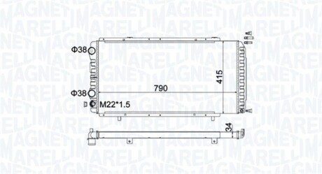 CITROEN Радиатор Jumper 1,9-2.8D/TD/TDi/HDi 94- (790x415x34) MAGNETI MARELLI BM1809 (фото 1)