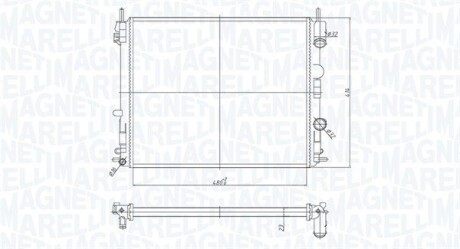 Радиатор RENAULT CLIO II 1,2 MAGNETI MARELLI BM1822 (фото 1)