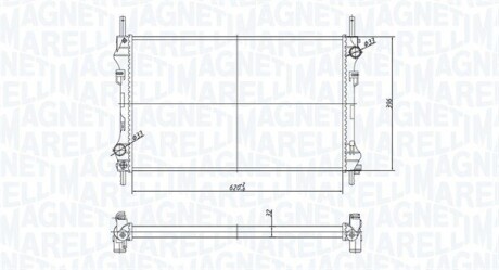 FORD радіатор охолодження Transit 2.0/2.4TDE/TDCi 00- MAGNETI MARELLI BM1833 (фото 1)