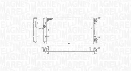 Радиатор двигателя VW GOLF III/ GOLF III VARIANT (1H1, 1H5) 1,6 1,8 2,0 2,0GTI 16V 1,9SDI/ TDI VENTO (1H2) 1,6 MAGNETI MARELLI BM1853