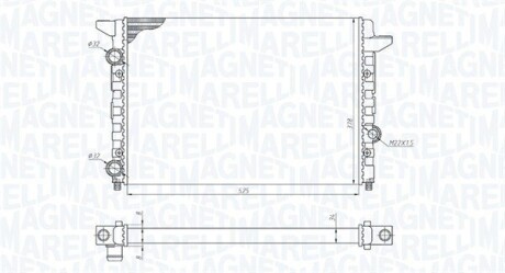 VW радіатор Passat 1.6/1.8/2.0 93- MAGNETI MARELLI BM1854