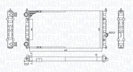 VW радіатор охолодження Polo,Seat 1.6/2.0 MAGNETI MARELLI BM1878