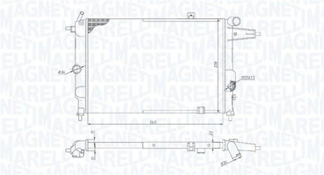 OPEL Радиатор Vectra A 1.7/1.8SI 88- MAGNETI MARELLI BM1898 (фото 1)