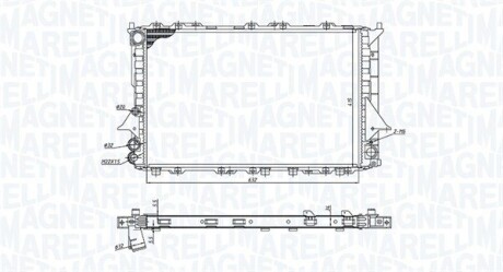 Радіатор охолодження Audi 100 91-94,A6 1.8/2.5TDI 94-97 мКПП MAGNETI MARELLI BM1899