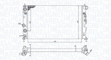 Радиатор двигателя OPEL VECTRA B* 1,6 1,8 2,0 2,5 V6 2,6 V6 2,0DI MAGNETI MARELLI BM1903