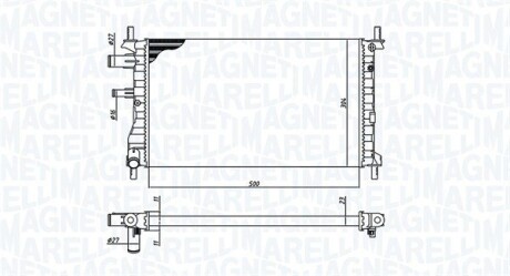 MAZDA радіатор охолодження 121,Ford Fiesta IV 1.3 95- MAGNETI MARELLI BM1905 (фото 1)