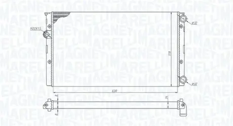 Радіатор двигуна Golf III 1.6/2.0 91- MAGNETI MARELLI BM1911