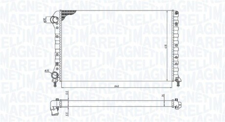 Радиатор двигателя FIAT DOBLO (119) 1,4 1.6 16V 1.9 D 03.2001- MAGNETI MARELLI BM1944 (фото 1)