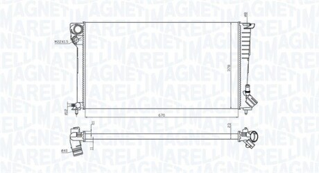 CITROEN Радиатор охлаждения Berlingo,Xsara,Peugeot 306,Partner 1.8D/1.9D 96- MAGNETI MARELLI BM1997