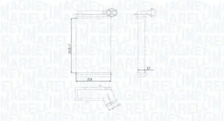 VW радіатор пічки Sharan,Seat Alhambra,Ford Galaxy 95- MAGNETI MARELLI BR422