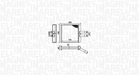 DAEWOO Радиатор печки Lanos 1.3-1.6 97- MAGNETI MARELLI BR429 (фото 1)