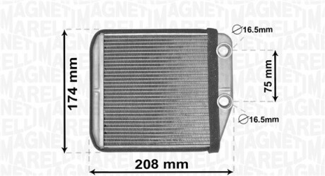 FIAT радіатор обігрівача Ducato 2,0-3,0D 11- MAGNETI MARELLI BR444